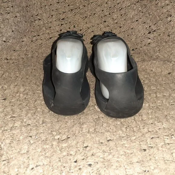 CROCS-Sexi Serena Flip Flop Sandals Black Comfort Thong Floral-Sz 8-Near Mint - Picture 5 of 7